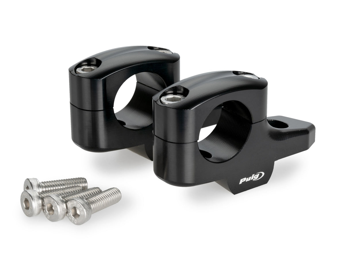 20mm Pullback Bar Risers Offset 16mm - Black