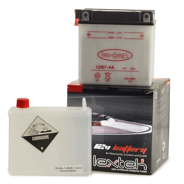Lextek Motorcycle Battery 12N7-4A