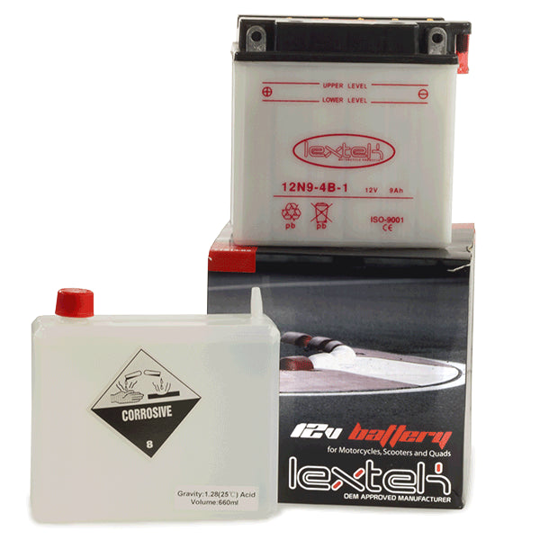 Lextek Motorcycle Battery 12N9-4B-1