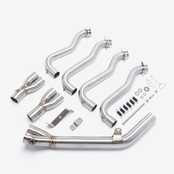 Lextek Stainless Steel RP1 Gloss S/Steel Oval Exhaust System 400mm for Suzuki GSX-S 1000 (21-24)