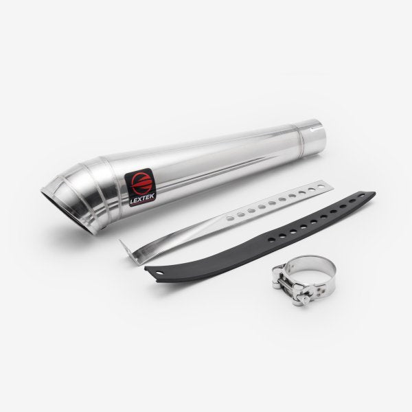 Lextek Stainless Steel MP4 S/Steel Megaphone Exhaust System 300mm for Suzuki GSX-S 1000 (21-24)