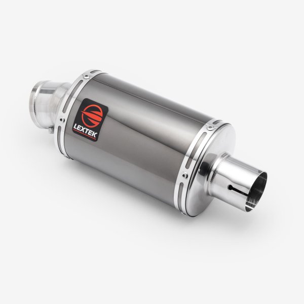 Lextek Stainless Steel OP15 Dark Tint Stainless Exhaust System 200mm for Suzuki GSX-S 1000 (21-24)