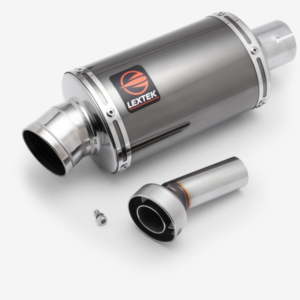 Lextek Stainless Steel OP15 Dark Tint Stainless Exhaust System 200mm for Suzuki GSX-S 1000 (21-24)
