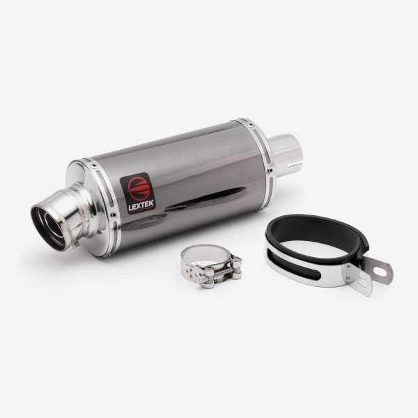 Lextek Stainless Steel OP16 Dark Tint Stainless Exhaust System 250mm for Suzuki GSX-S 1000 (21-24)