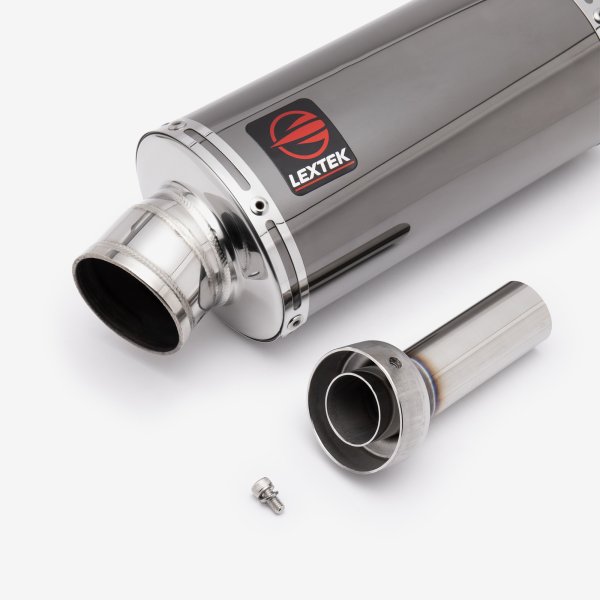 Lextek Stainless Steel OP16 Dark Tint Stainless Exhaust System 250mm for Suzuki GSX-S 1000 (21-24)