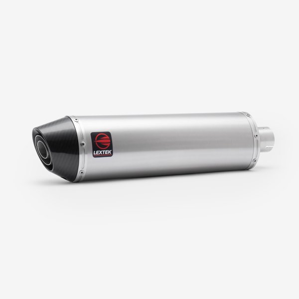Lextek Stainless Steel RP1 Gloss S/Steel Oval Exhaust System 400mm for Suzuki GSX-S 1000 (21-24)