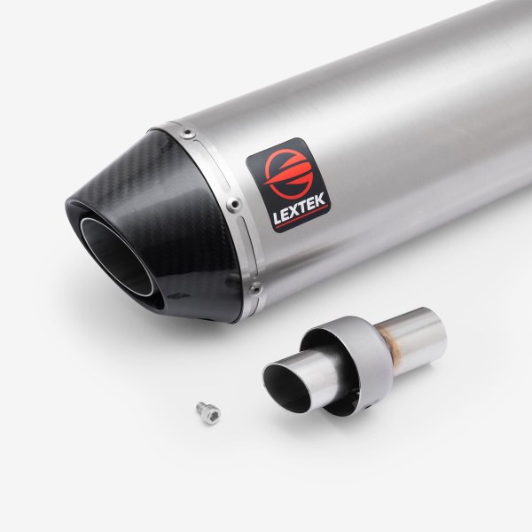 Lextek Stainless Steel RP1 Gloss S/Steel Oval Exhaust System 400mm for Suzuki GSX-S 1000 (21-24)