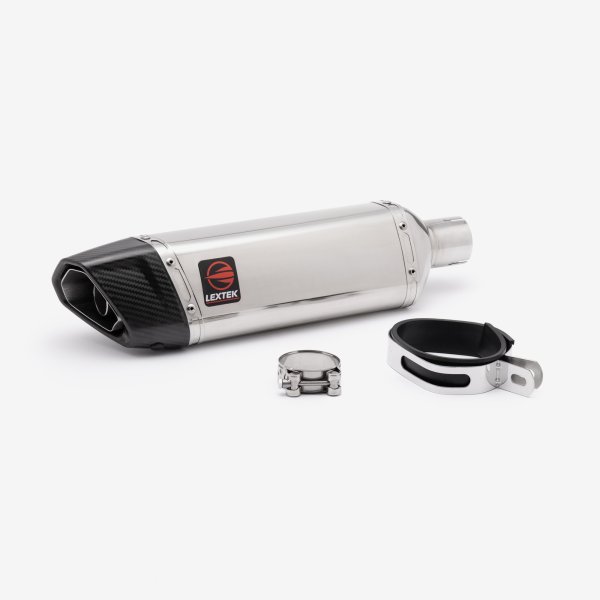 Lextek Stainless Steel SP4 Polished Stainless Steel Exhaust System 300mm