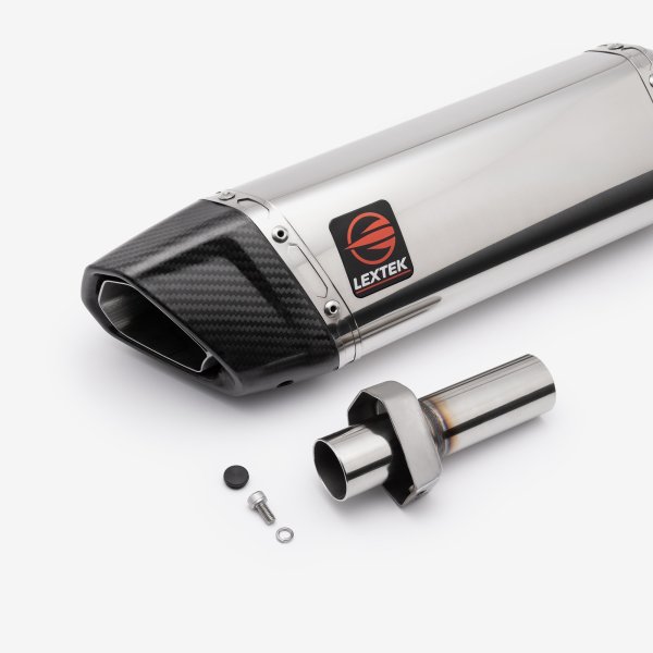 Lextek Stainless Steel SP4 Polished Stainless Steel Exhaust System 300mm