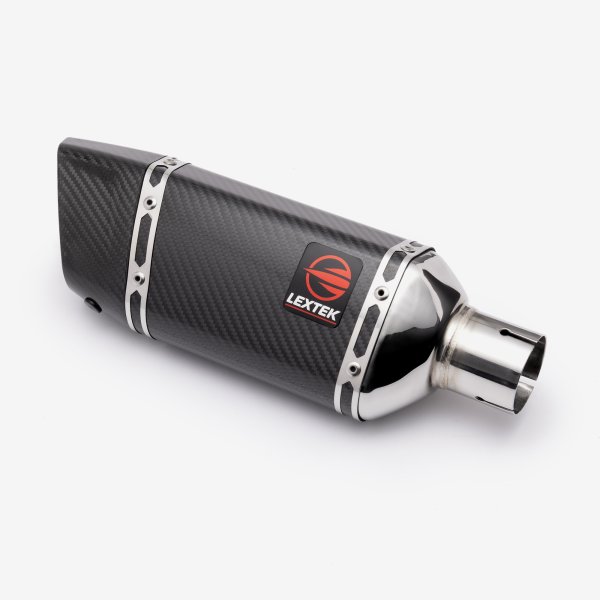Lextek Stainless Steel SP11C Gloss Carbon Fibre Exhaust System 200mm for Suzuki GSX-S 1000 (21-24)