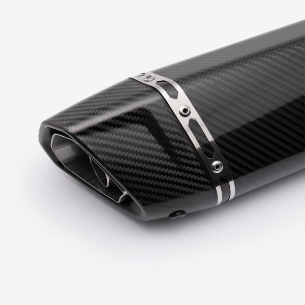 Lextek Stainless Steel SP11C Gloss Carbon Fibre Exhaust System 200mm for Suzuki GSX-S 1000 (21-24)