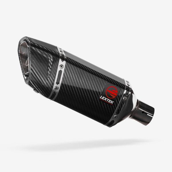 Lextek Stainless Steel SP11C Gloss Carbon Fibre Exhaust System 200mm for Suzuki GSX-S 1000 (21-24)