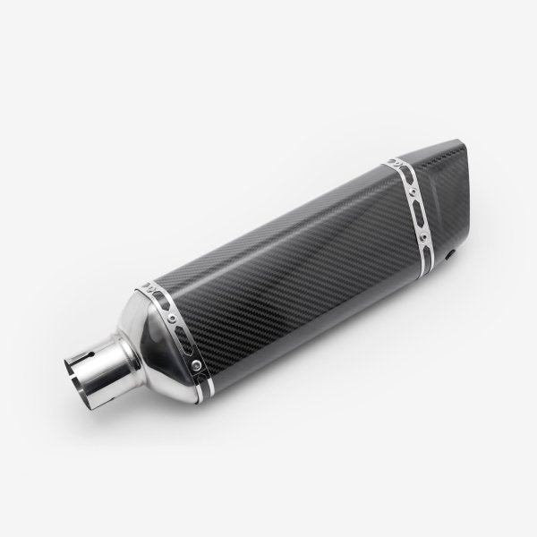 Lextek Stainless Steel SP9C Gloss Carbon Fibre Exhaust System 300mm for Suzuki GSX-S 1000 (21-24)