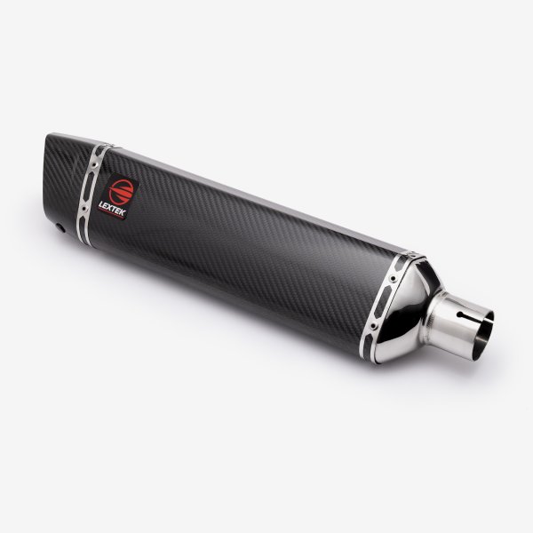 Lextek Stainless Steel SP7C Gloss Carbon Fibre Exhaust System 400mm for Suzuki GSX-S 1000 (21-24)