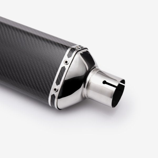 Lextek Stainless Steel SP7C Gloss Carbon Fibre Exhaust System 400mm for Suzuki GSX-S 1000 (21-24)