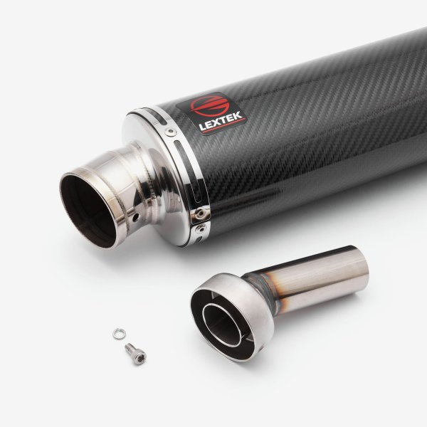 Lextek Carbon Fibre OP8C Matt S/Steel Exhaust System 350mm for Suzuki GSX-S 1000 (21-24)