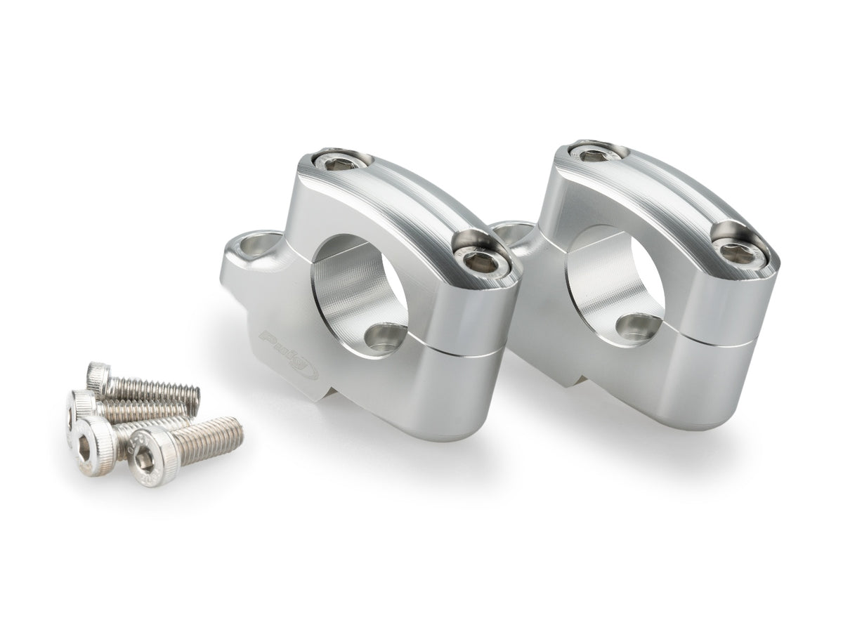 20mm Pullback Bar Risers Offset 16mm - Silver