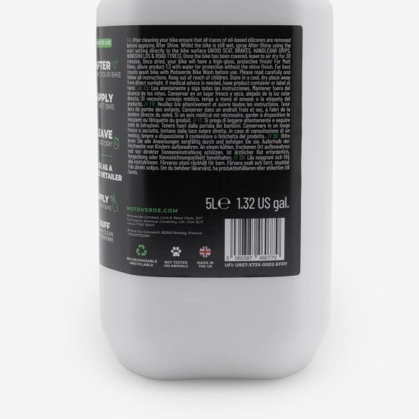 Motoverde After-Shine 5 Litre Refill for Motorcycle
