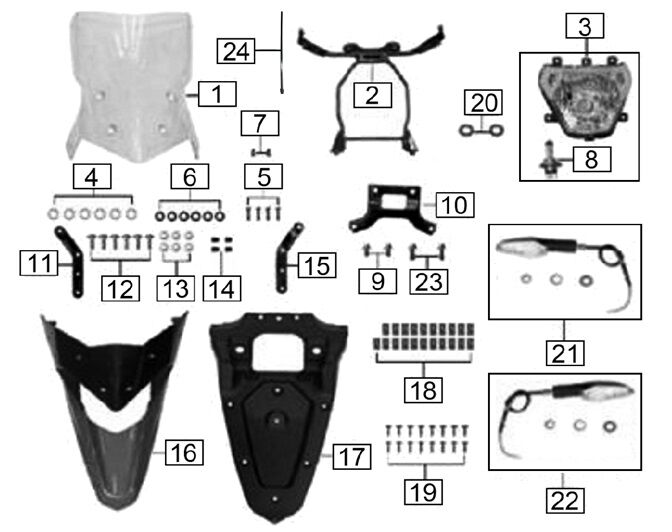 Lexmoto RX1 125 E55 [ZS125-86C-E55] Headlight