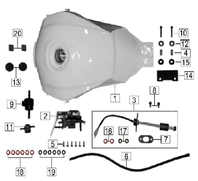 Lexmoto	RX1 125 E55 [ZS125-86C-E55] Fuel Tank Dune
