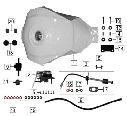 Lexmoto	RX1 125 E55 [ZS125-86C-E55] Fuel Tank Dune