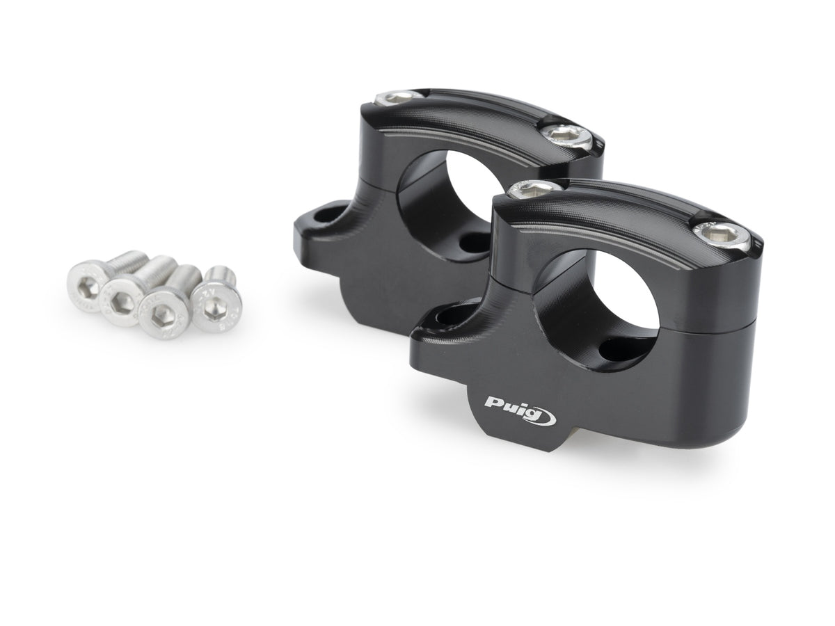 20mm Pullback Bar Risers Offset 16mm - Black
