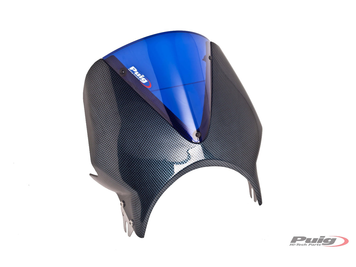 Black Fairing With Vision Screen - Blue