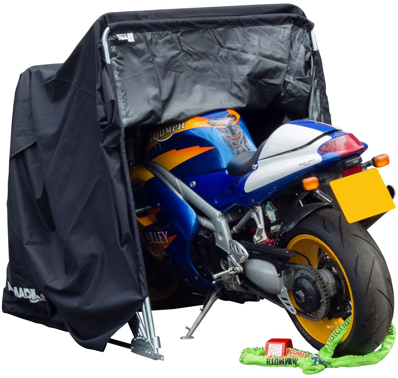 Armadillo Motorcycle Garage Shelter - Medium (283cm X 105cm X 155cm)