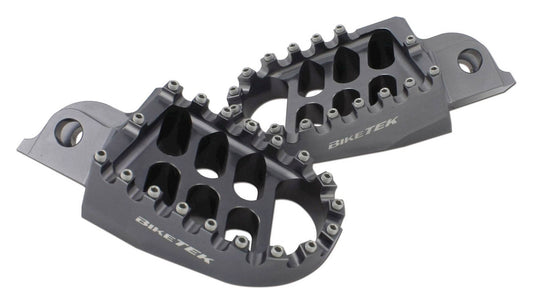 BikeTek MX Forged Wide Platform Footpegs Suzuki Gun Metal #33GM