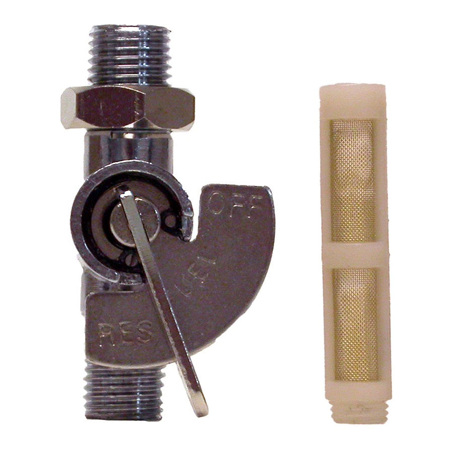 Petrol Tap 1/2'Chrome On/Off with nut - 611662 - Image 01