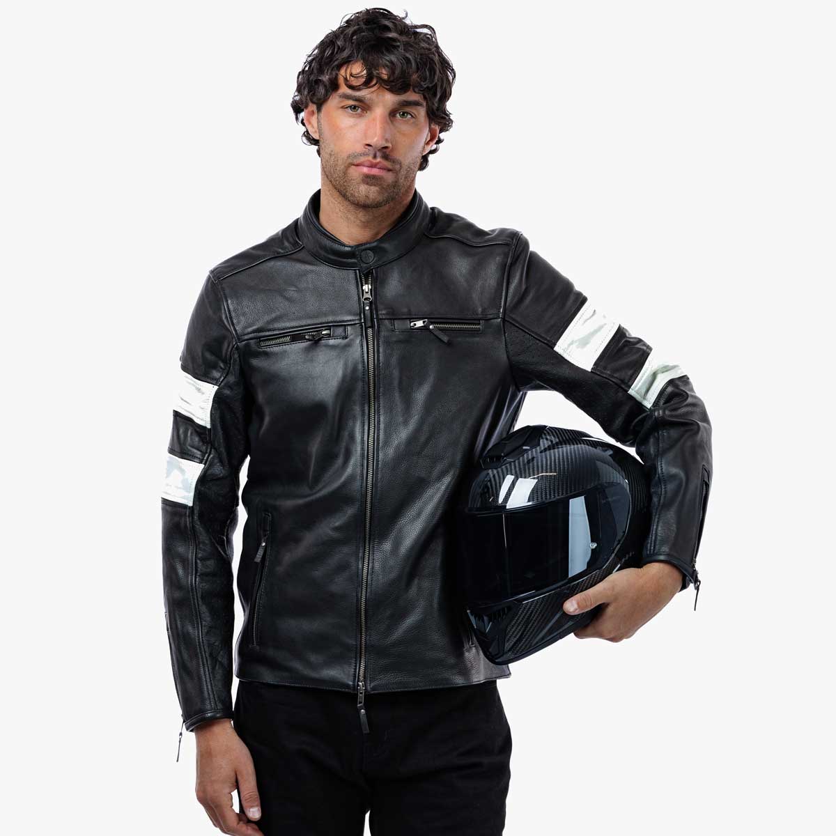 Spada Hanzo CE Leather Jacket Black/Ivory