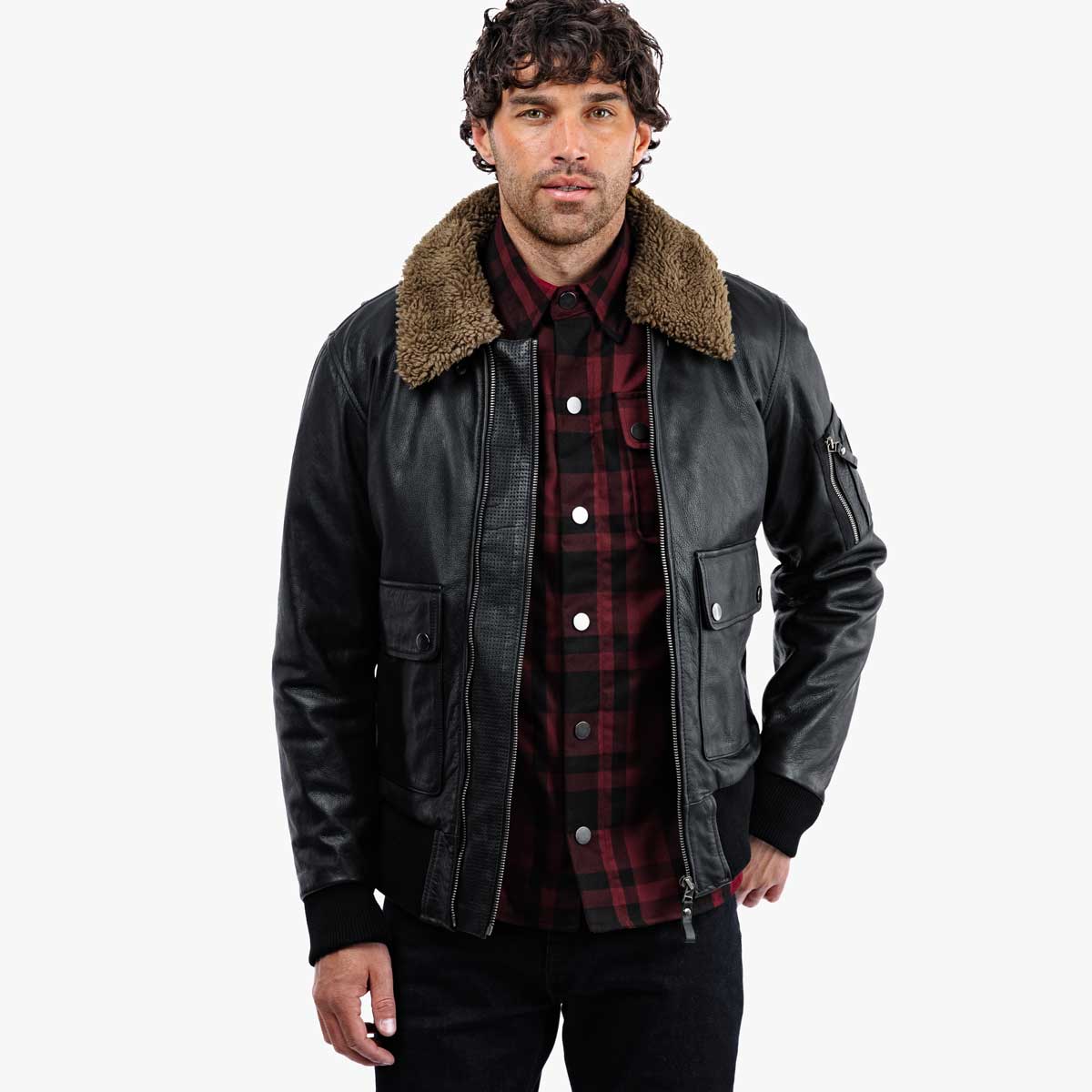 Spada Turbine CE Leather Bomber Jacket Black
