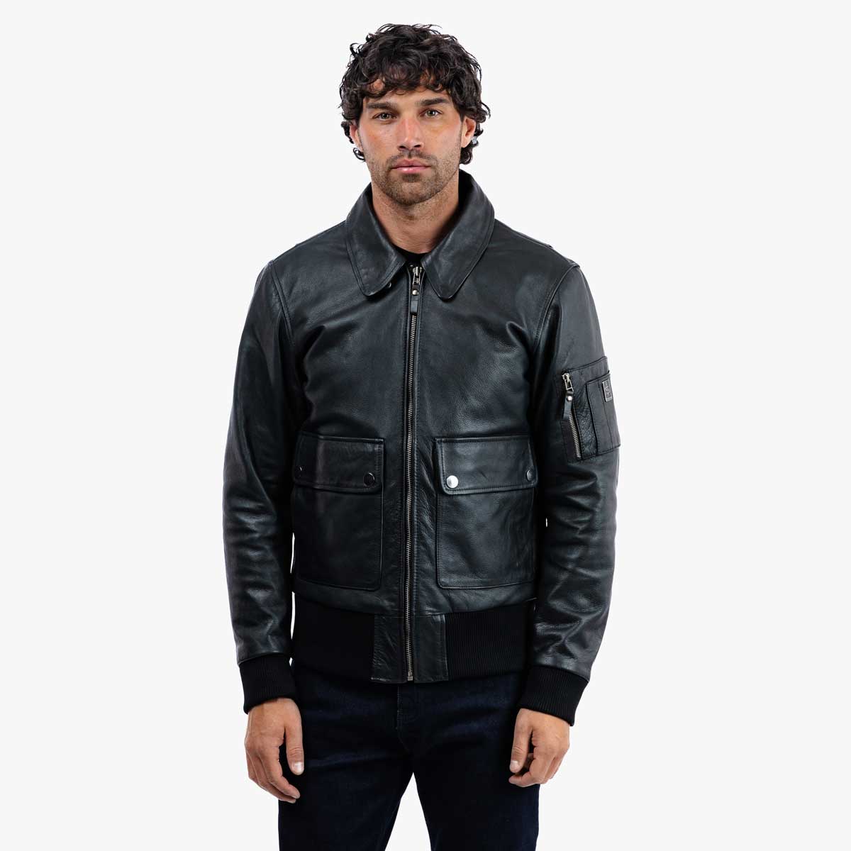 Spada Turbine CE Leather Bomber Jacket Black