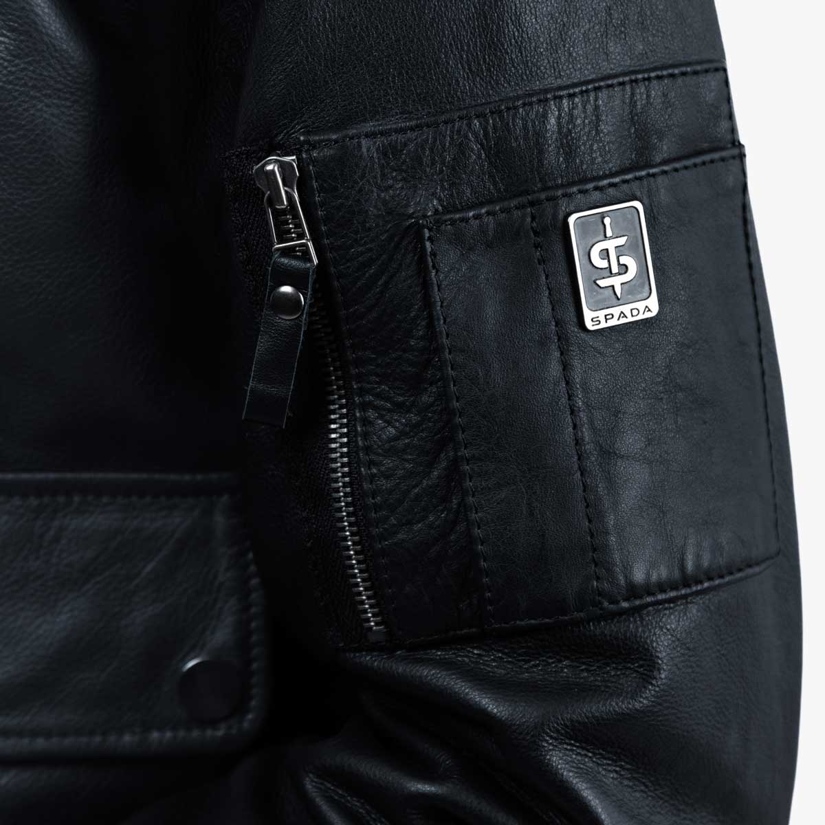 Spada Turbine CE Leather Bomber Jacket Black