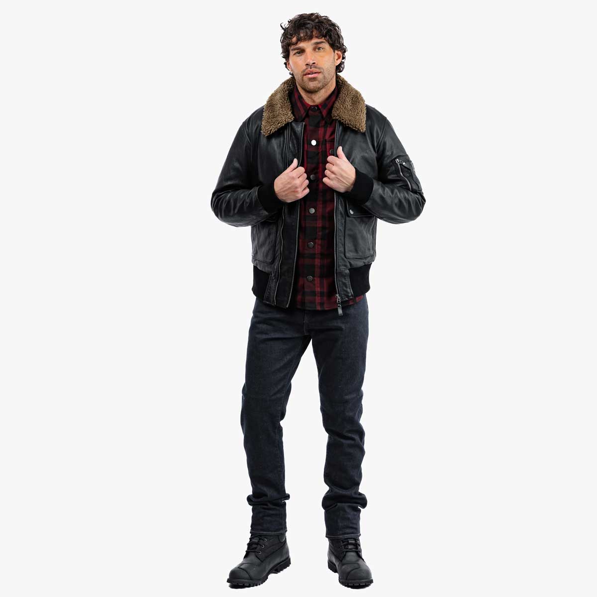Spada Turbine CE Leather Bomber Jacket Black