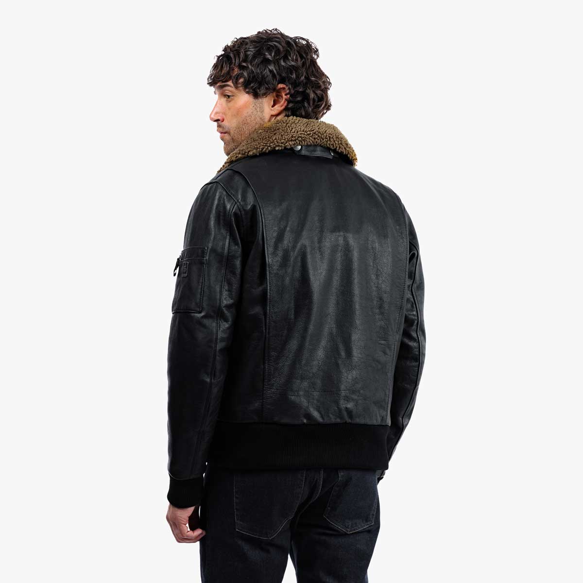 Spada Turbine CE Leather Bomber Jacket Black