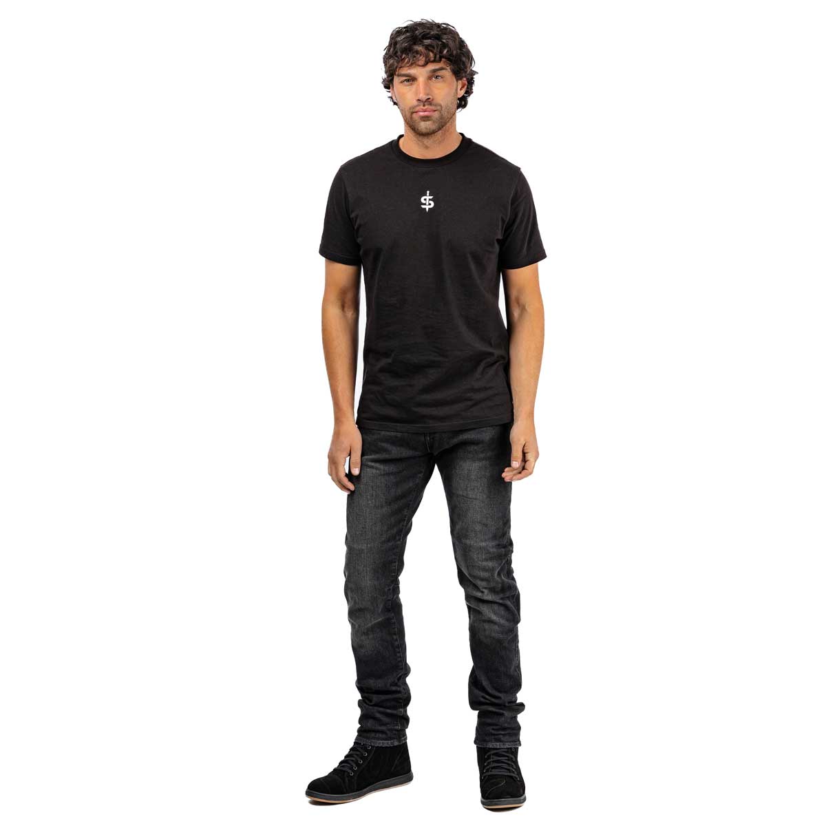 Spada Drifter CE Mens Jeans Short Leg Washed Black