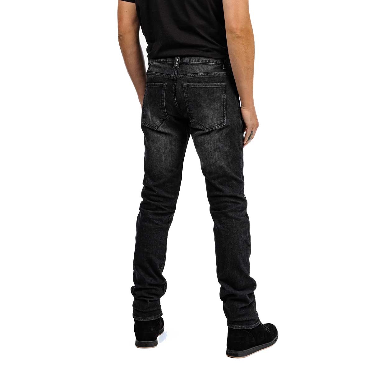Spada Drifter CE Mens Jeans Short Leg Washed Black