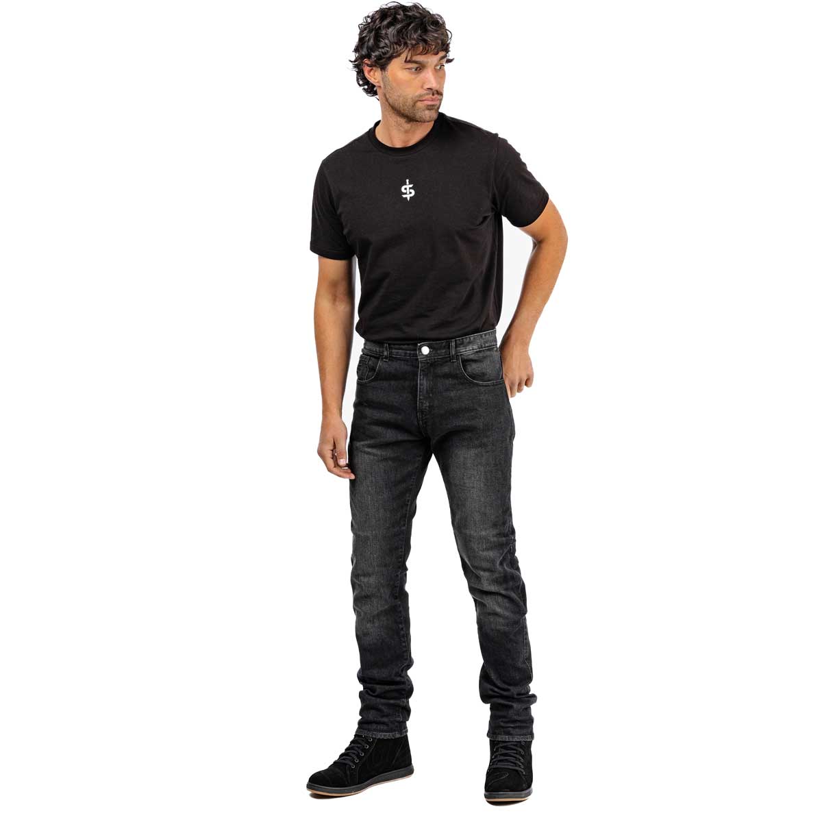 Spada Drifter CE Mens Jeans Washed Black