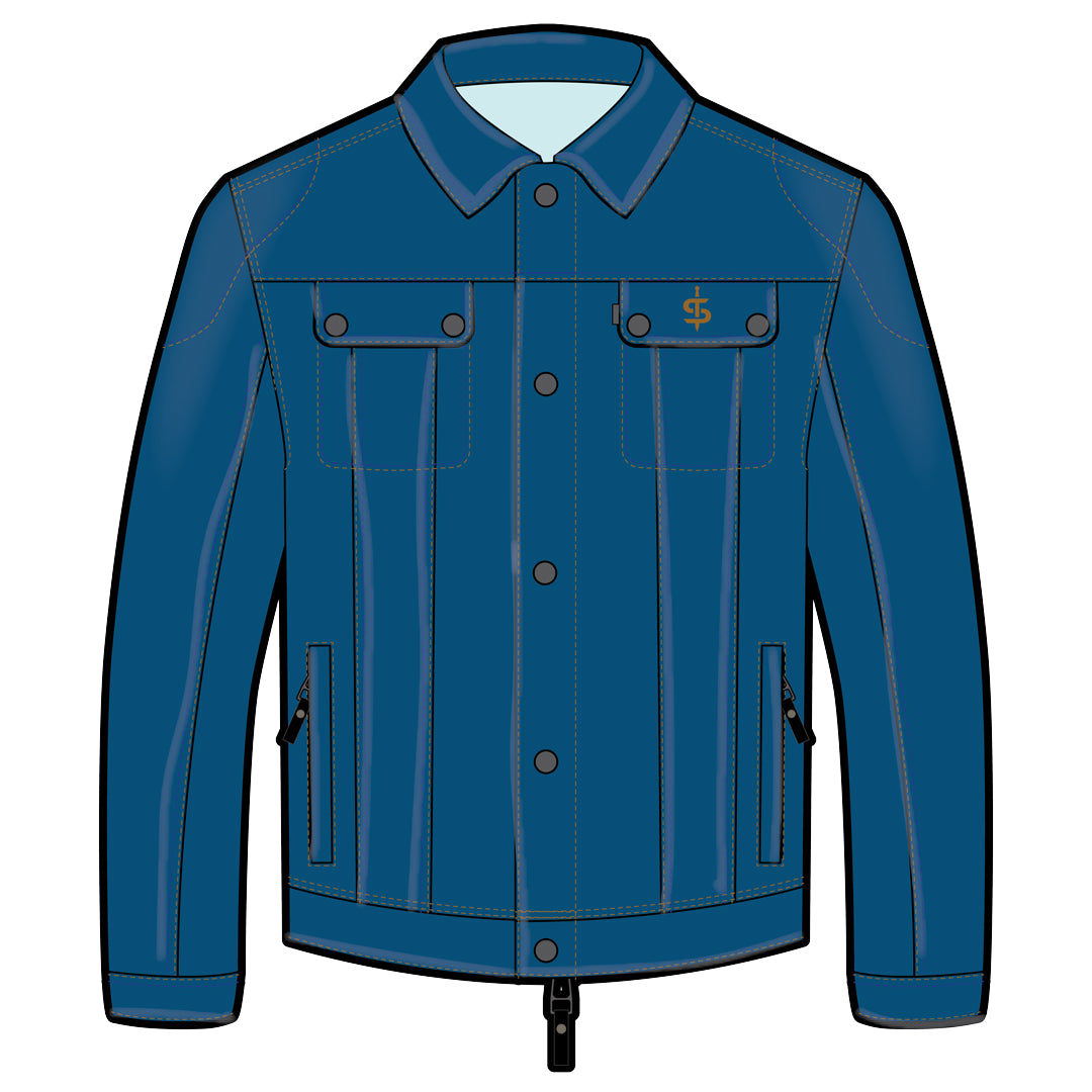 Spada Tura Trucker CE Mens Jacket Washed Blue