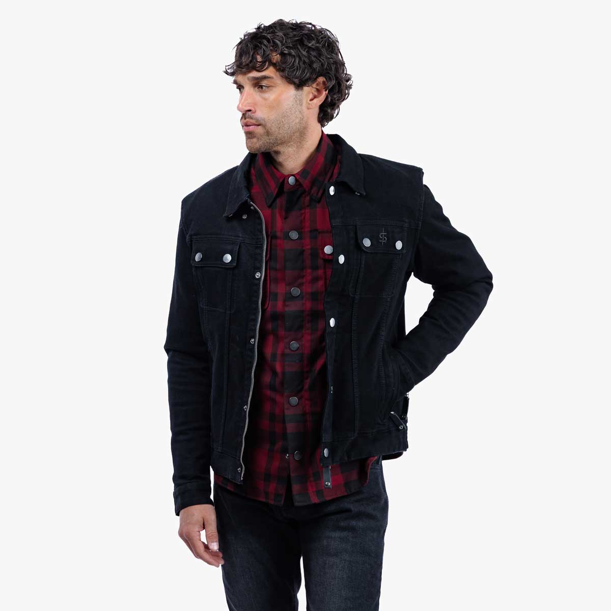 Spada Tura Trucker CE Mens Jacket Solid Black