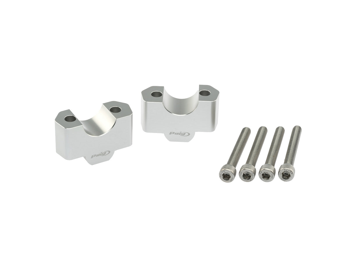 20mm Handlebar Risers For 22-32mm Bars - Silver
