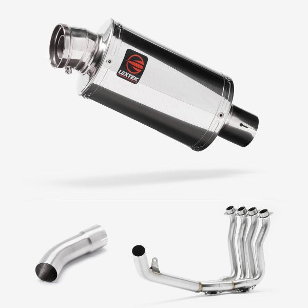 Lextek Stainless Steel OP4 Polished S/Steel Exhaust System 200mm for Suzuki GSX-S 1000 (21-24)