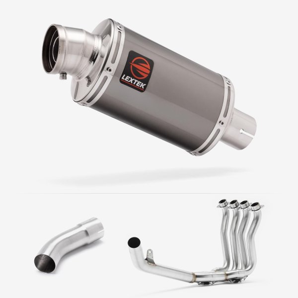 Lextek Stainless Steel OP15 Dark Tint Stainless Exhaust System 200mm for Suzuki GSX-S 1000 (21-24)