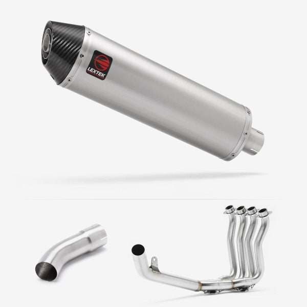 Lextek Stainless Steel RP1 Gloss S/Steel Oval Exhaust System 400mm for Suzuki GSX-S 1000 (21-24)