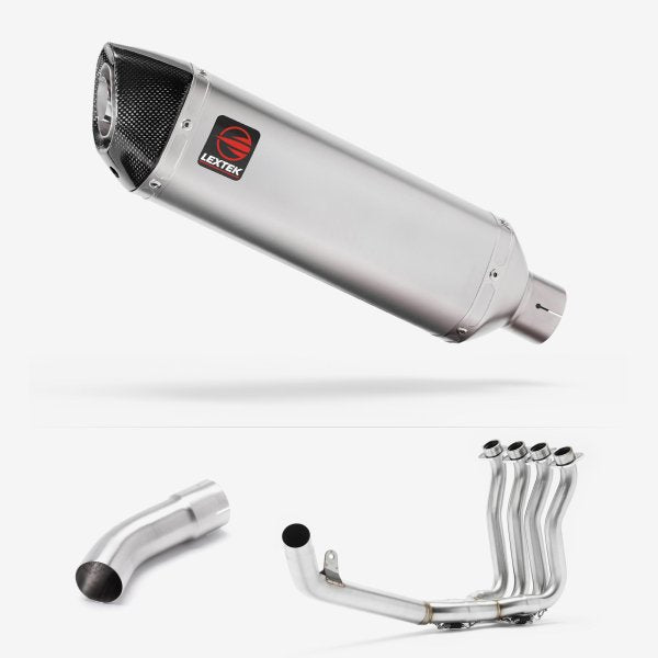 Lextek Stainless Steel VP1 Matt S/Steel Exhaust System 300mm for Suzuki GSX-S 1000 (21-24)