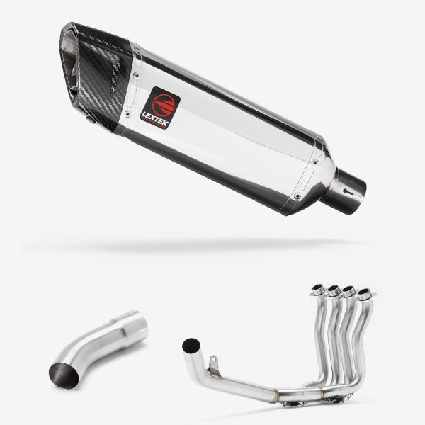 Lextek Stainless Steel SP4 Polished Stainless Steel Exhaust System 300mm