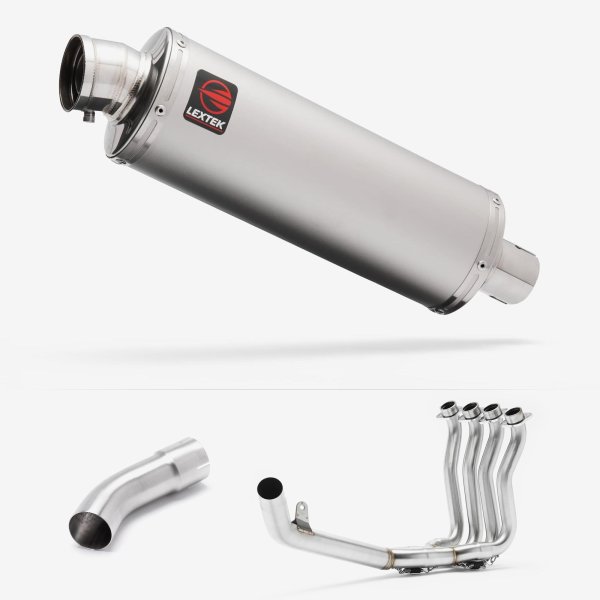 Lextek Stainless Steel OP1 Matt S/Steel Exhaust System 350mm for Suzuki GSX-S 1000 (21-24)