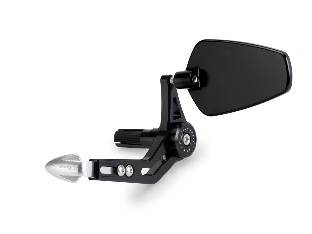 Clutch Lever Protector (Blue) With Mirror Pro - Silver