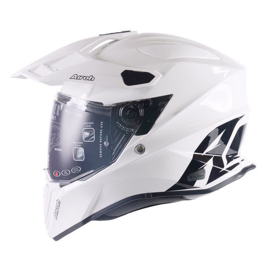 Airoh Commander Adventure Helmet - White Gloss - XXL